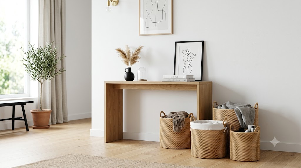 Layered Woven Storage Baskets Seagrass